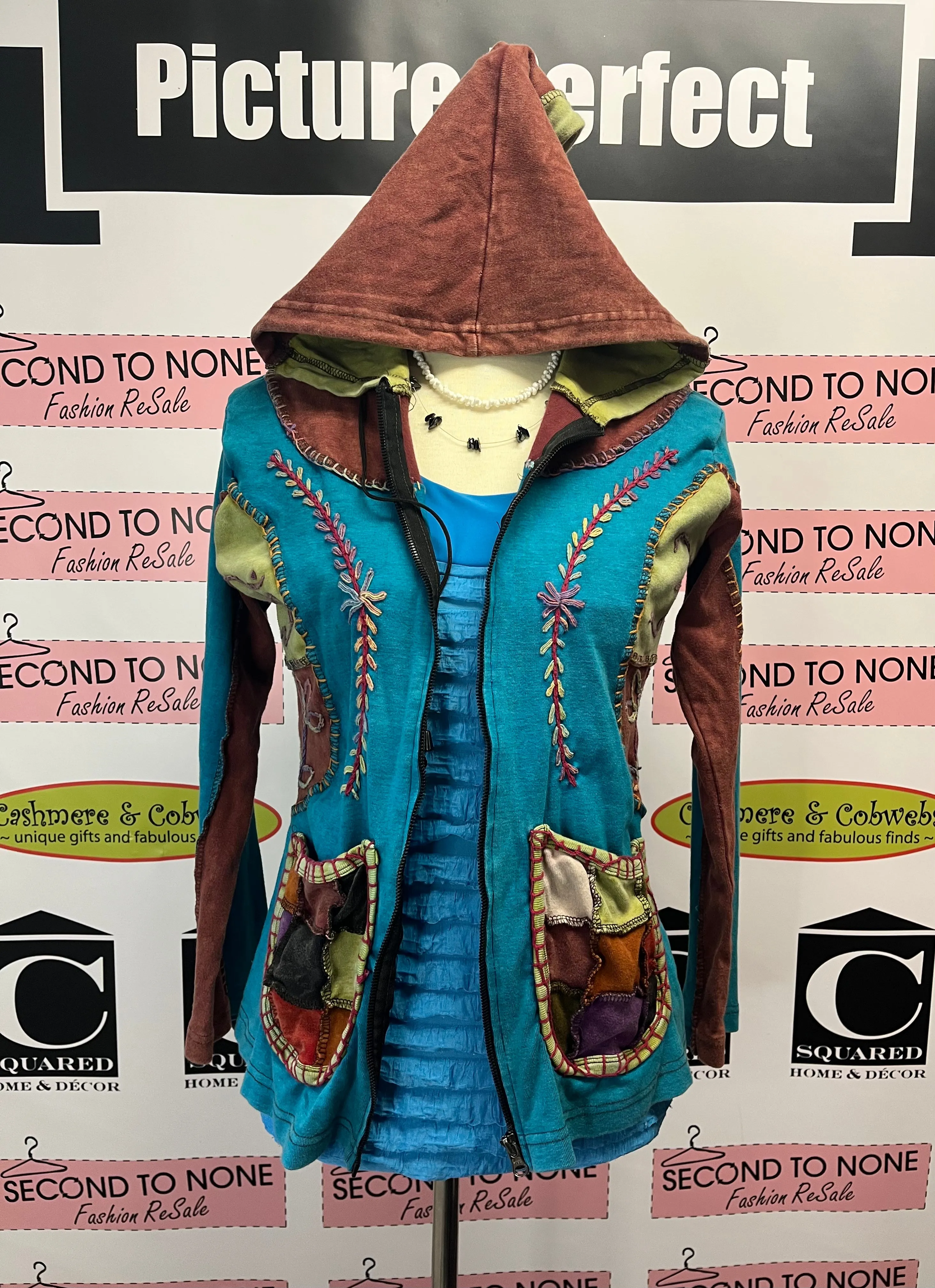 Patchwork Quirky Hoodie (Size S/M)