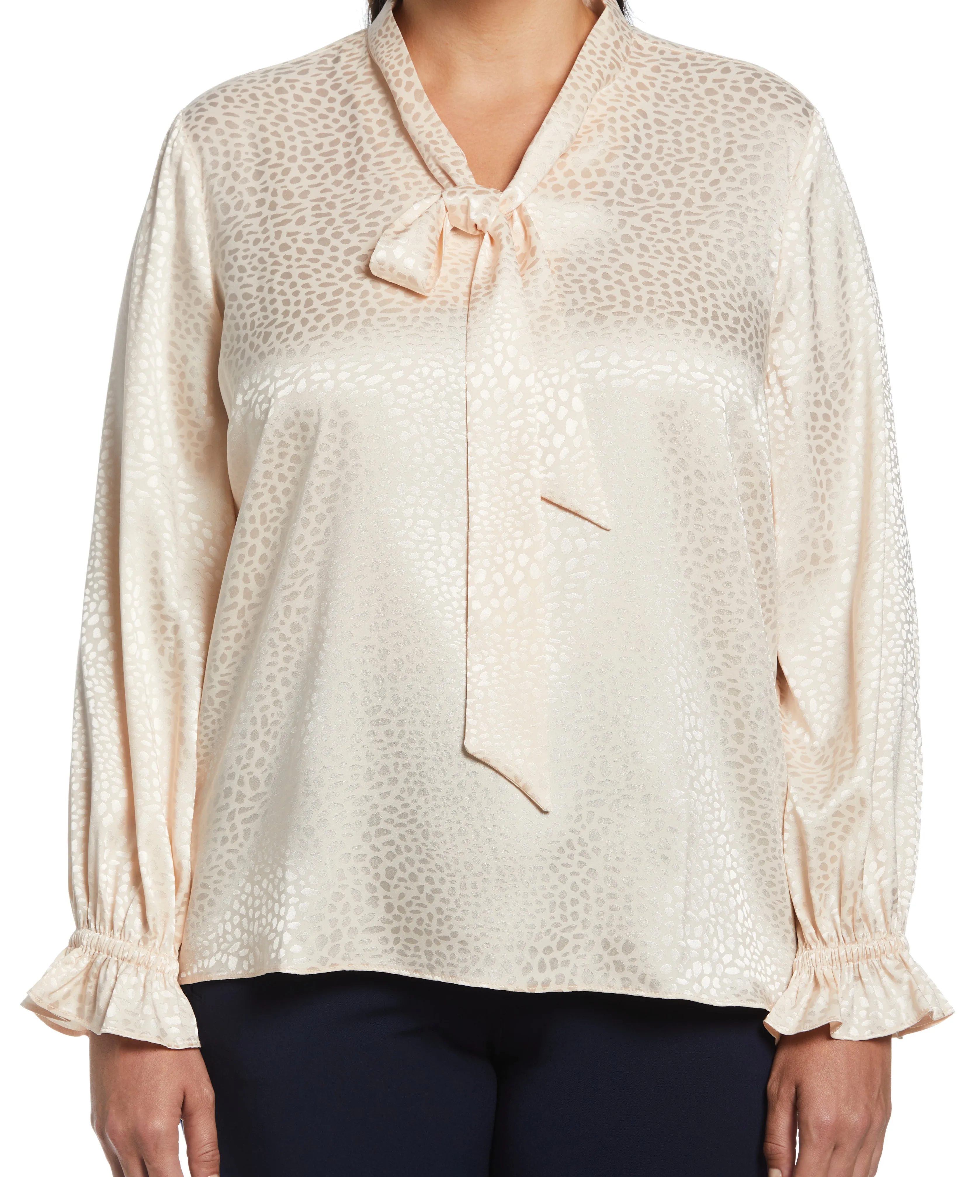 Plus Size Tie Front Blouse