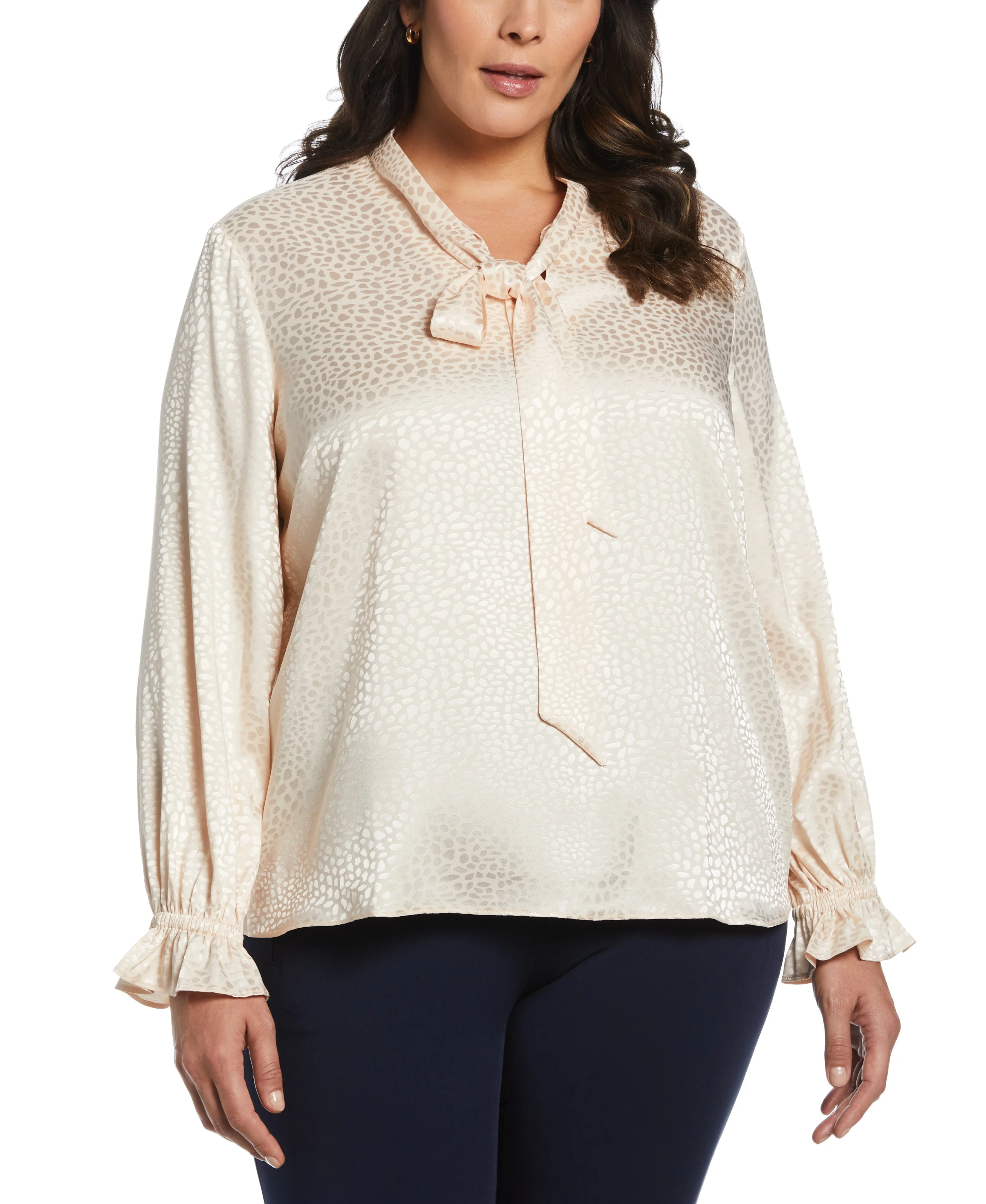 Plus Size Tie Front Blouse