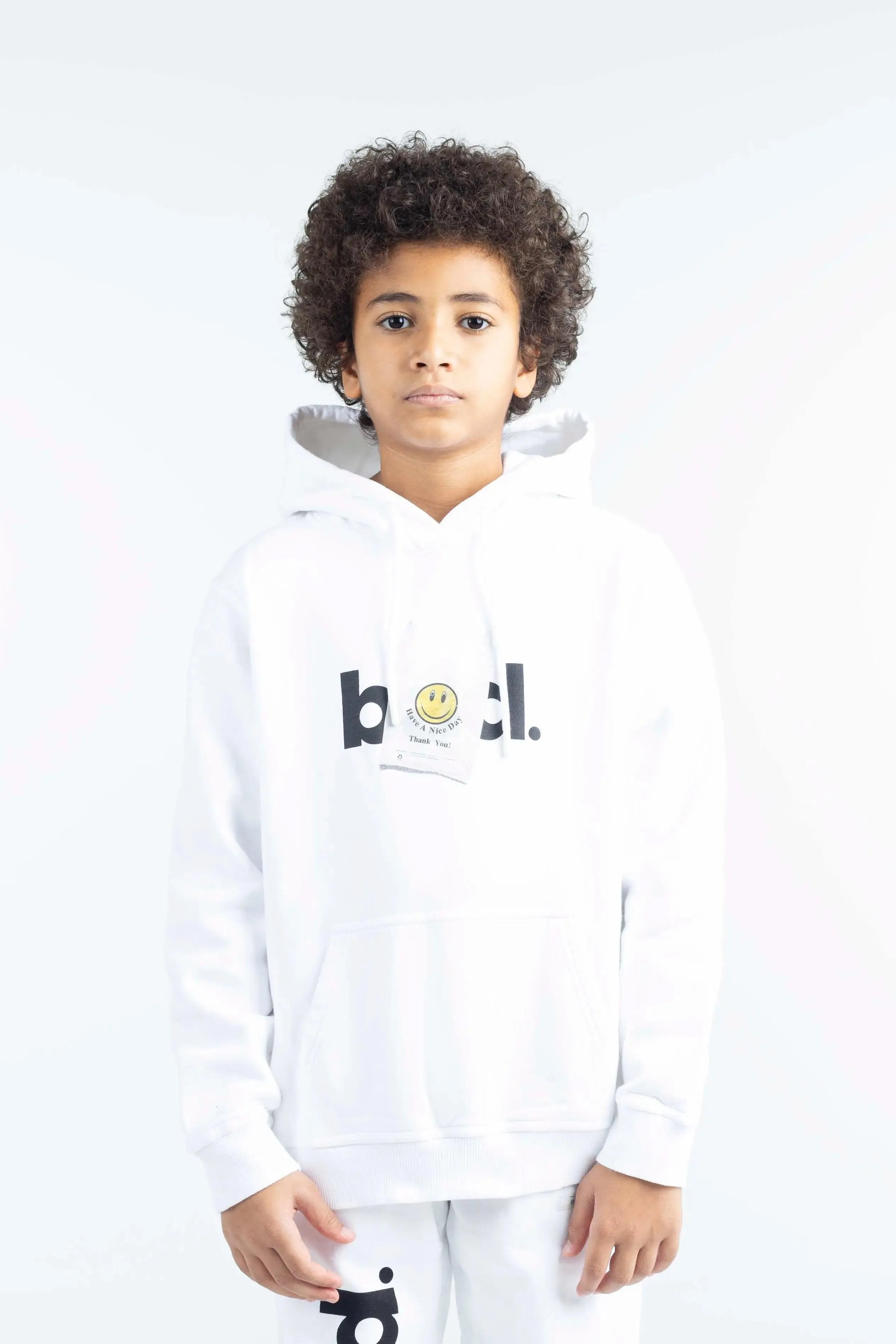 "HAVE A NICE DAY" Kids Hoodie - White