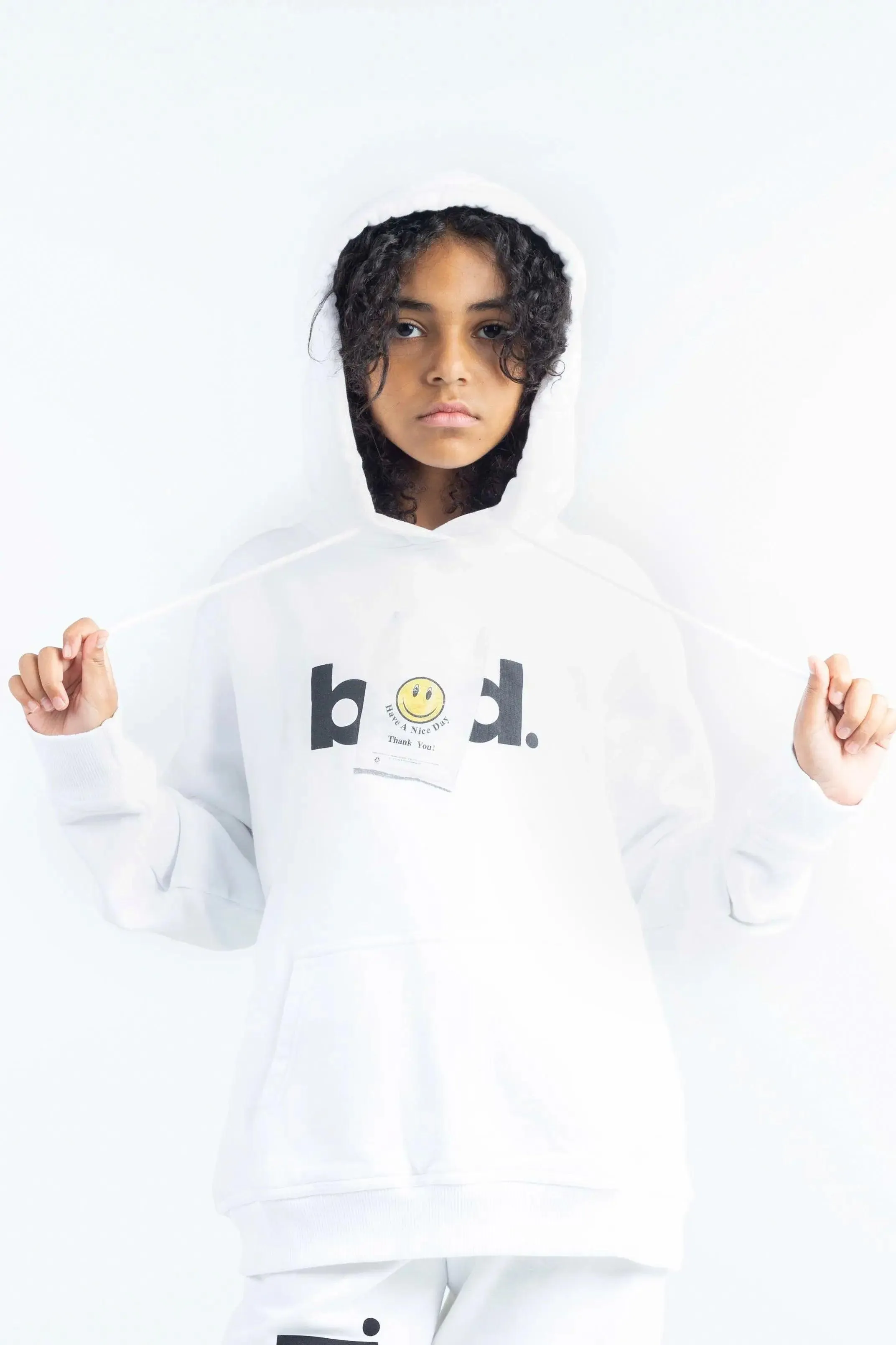 "HAVE A NICE DAY" Kids Hoodie - White