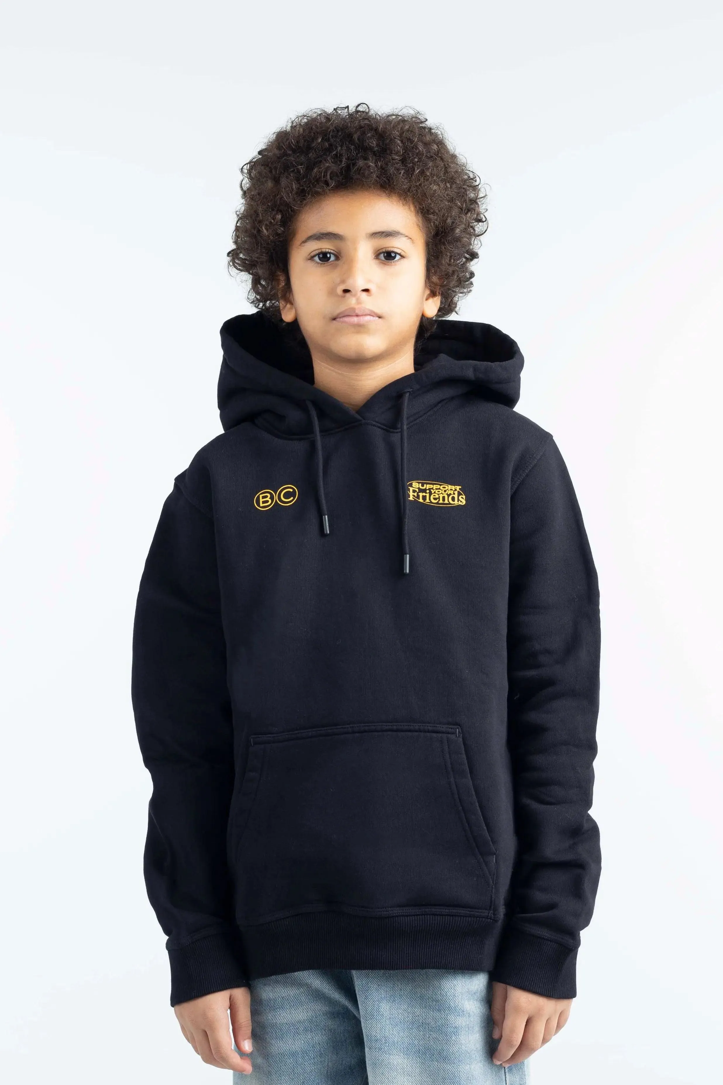 "SUPPORT YOUR FRIENDS" Kids Hoodie - Black