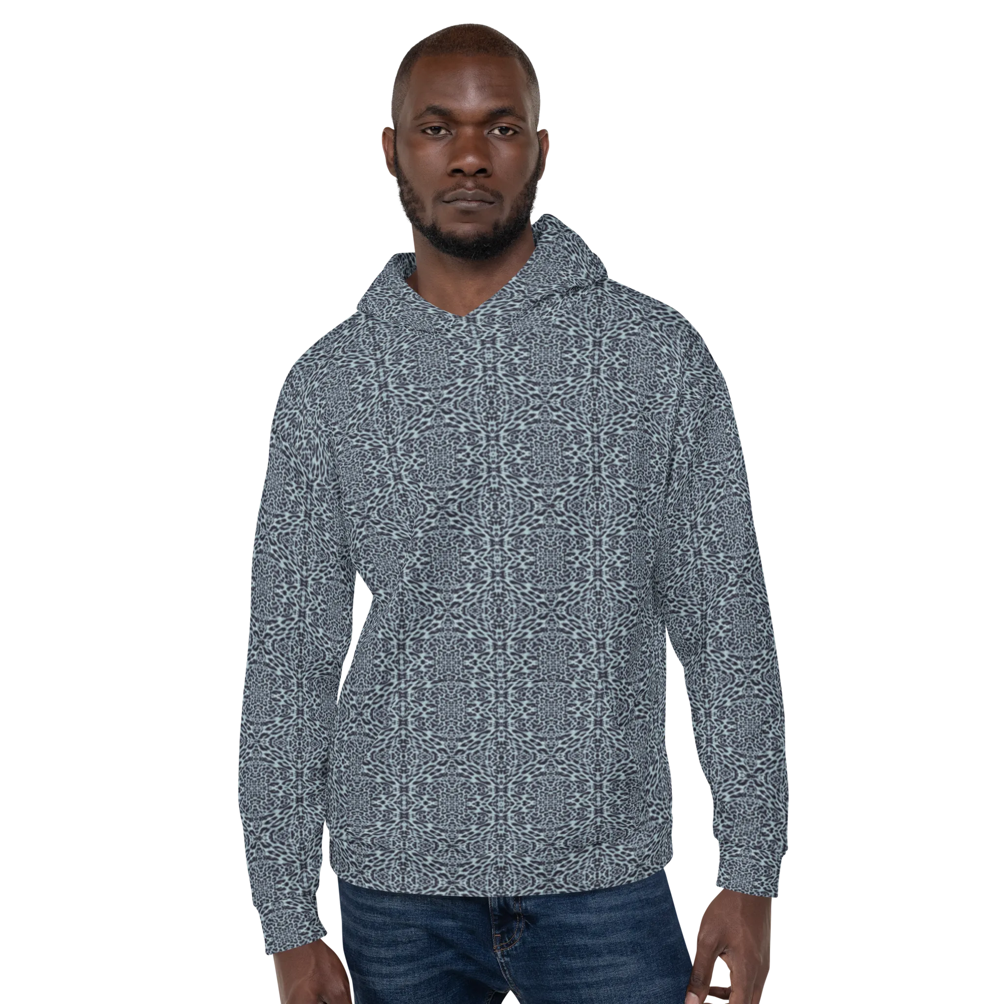 Recursia Contemplative Jaguar I Men's Hoodie In Blue