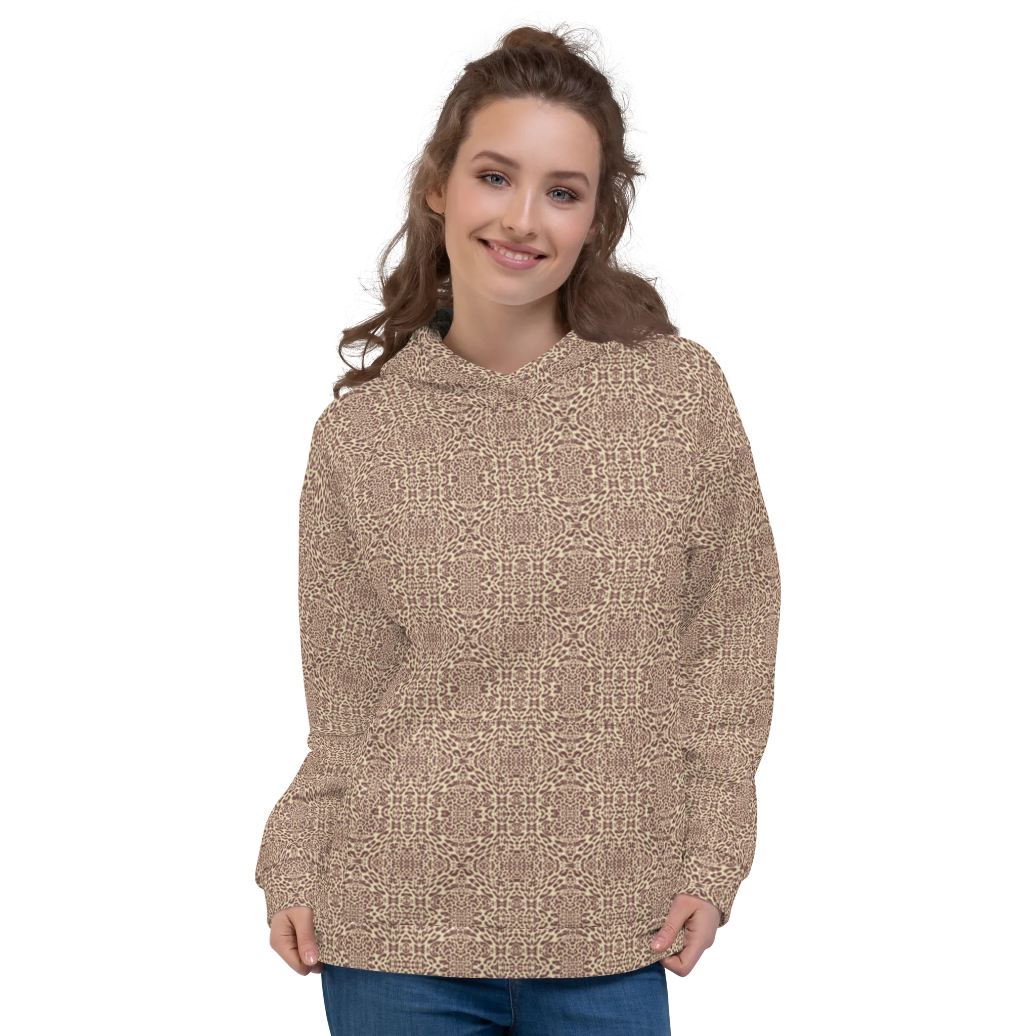 Recursia Contemplative Jaguar II Women's Hoodie In Pink