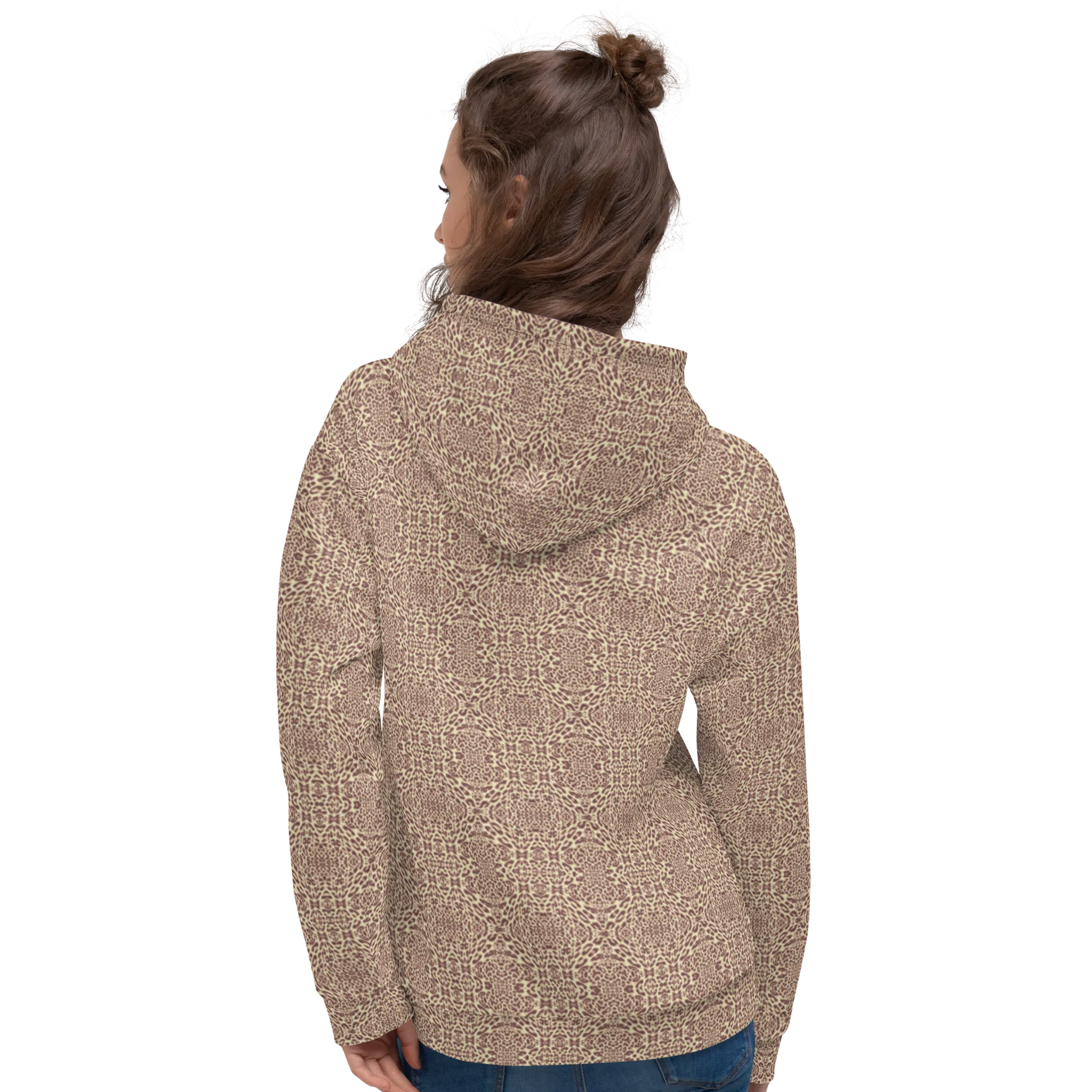Recursia Contemplative Jaguar II Women's Hoodie In Pink