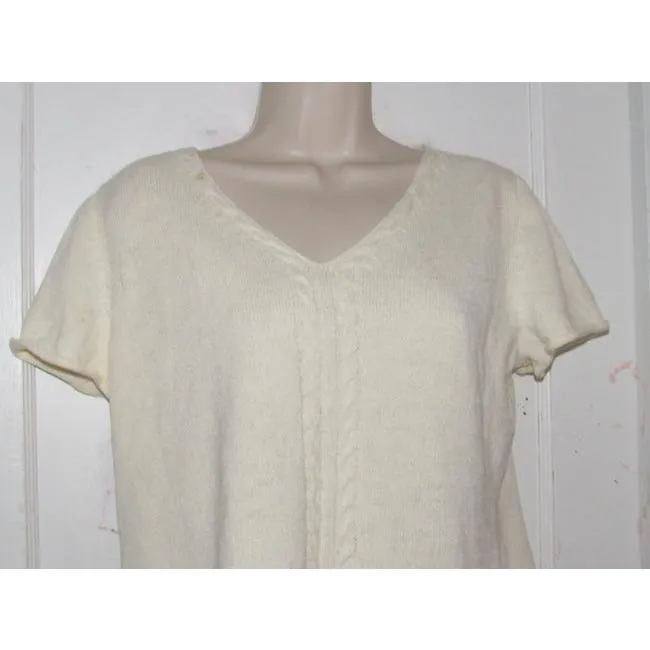 St John Ivory With Braided Sweater Pullover