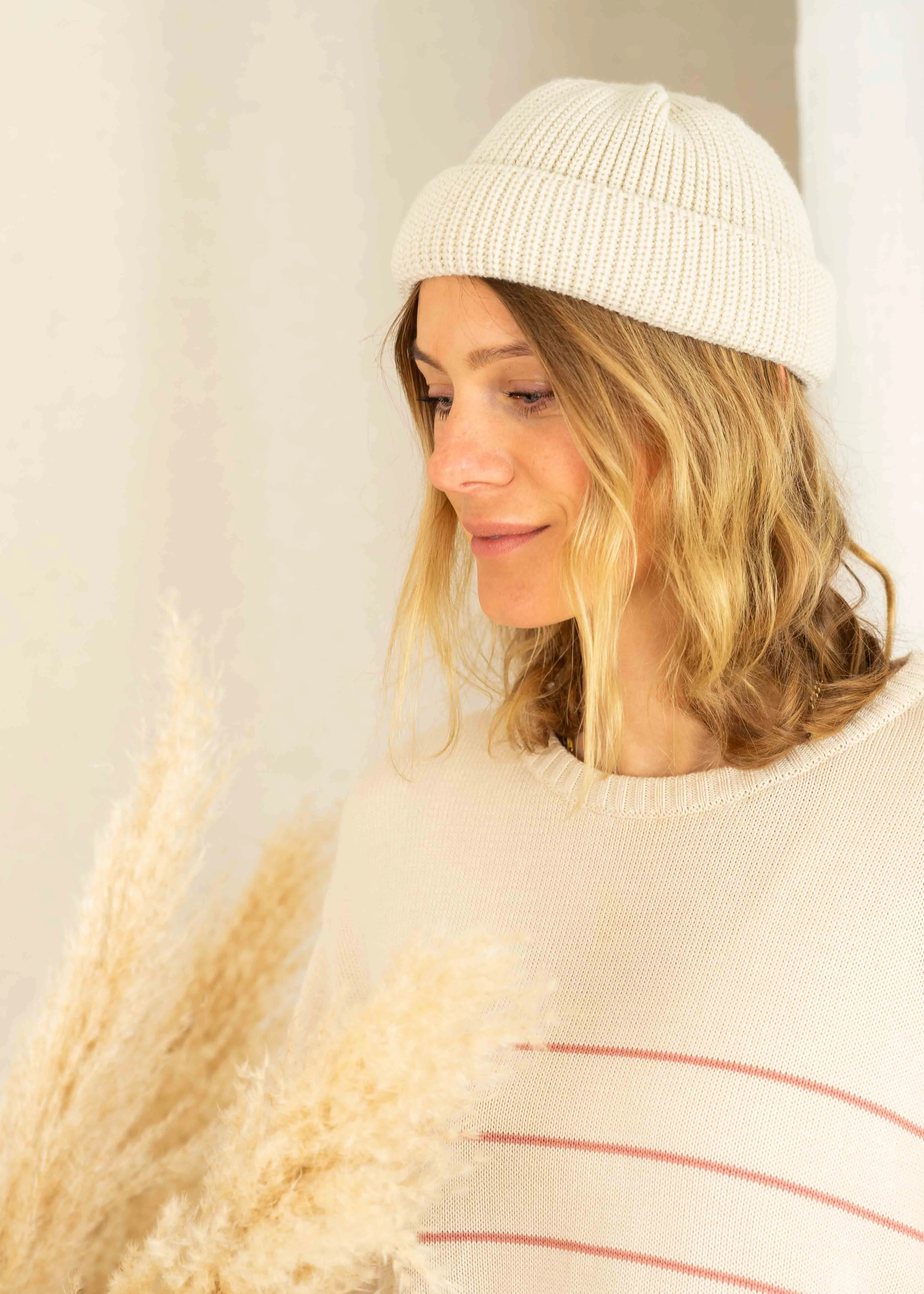 Strickpullover BÖÖT Beige-DuskPink-Striped