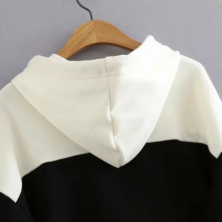 Striped panel hoodie