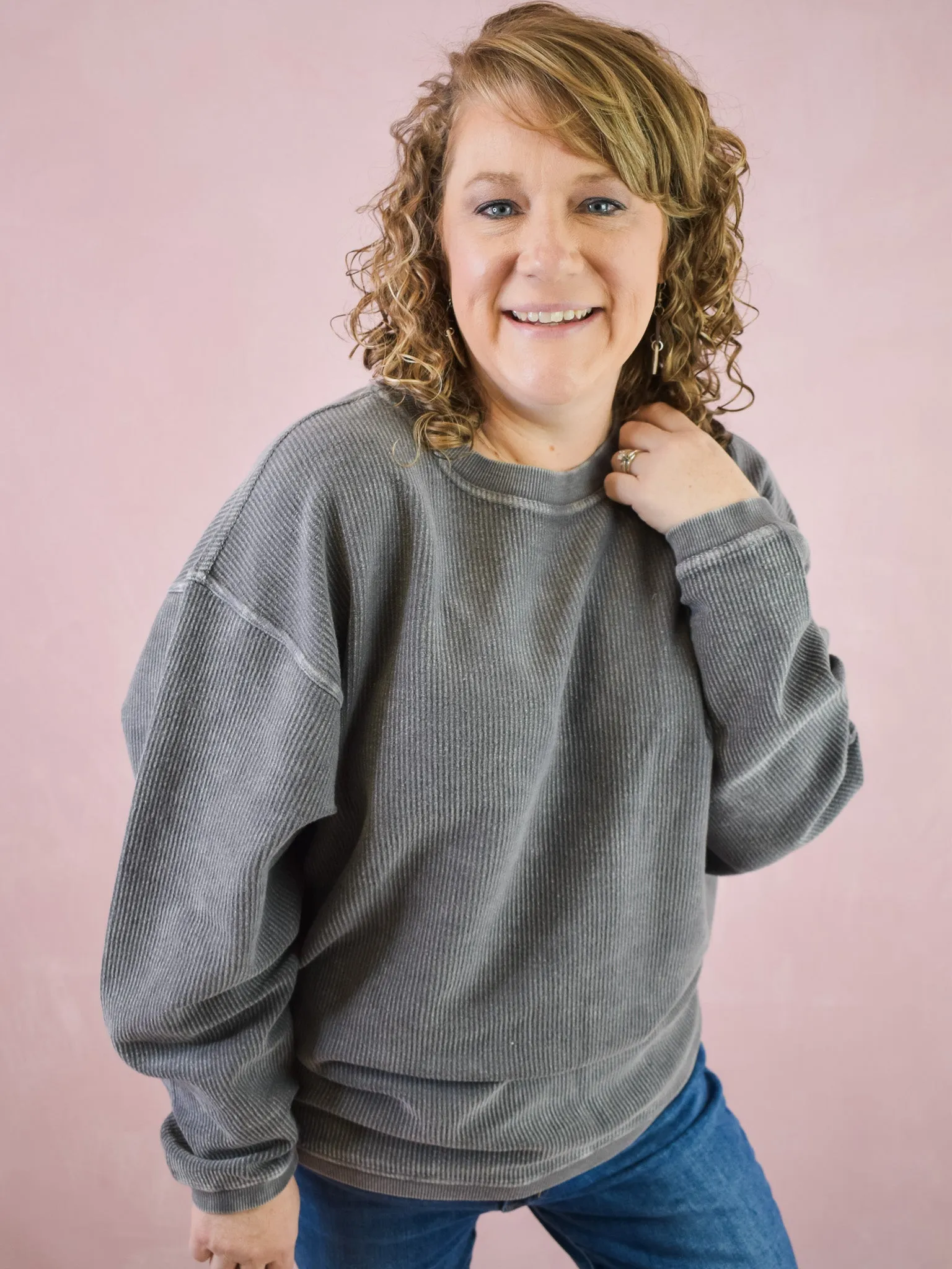 Think About It Luxe Corded Pullover