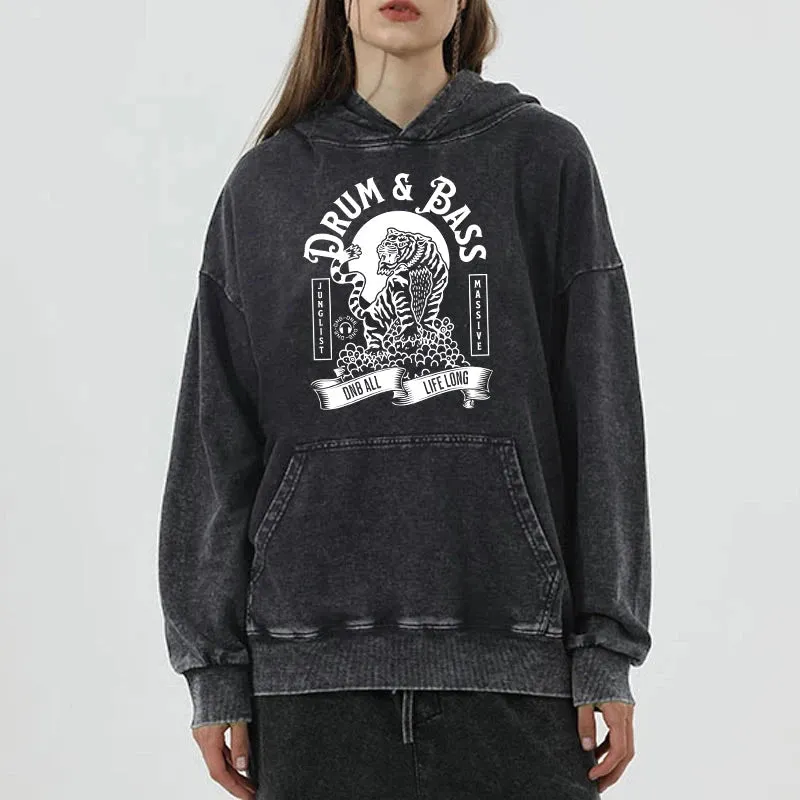 Tokyo-Tiger Drum & Bass Tiger Washed Hoodie