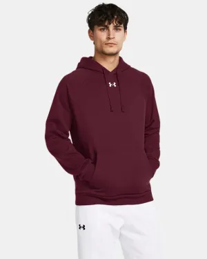 Under Armour Mens Rival Fleece Hoodie Maroon/White