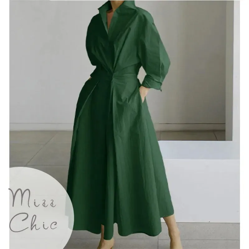 Vintage Chic S-5XL Ruched Maxi Dress