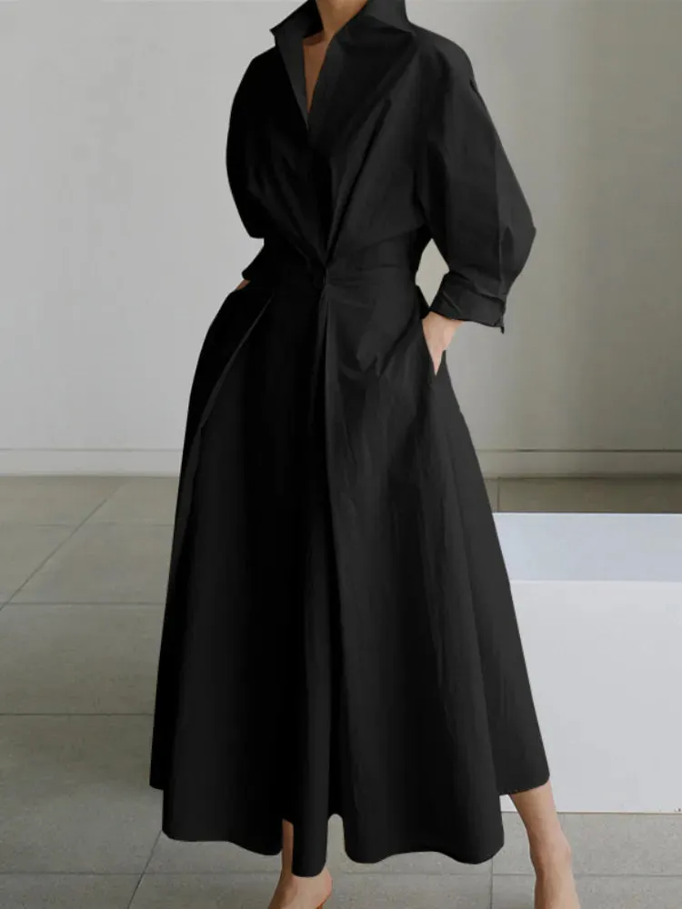 Vintage Chic S-5XL Ruched Maxi Dress