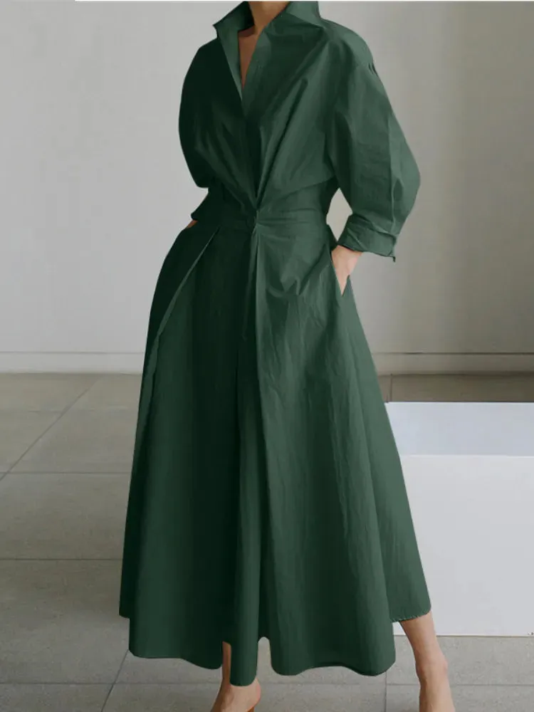 Vintage Chic S-5XL Ruched Maxi Dress