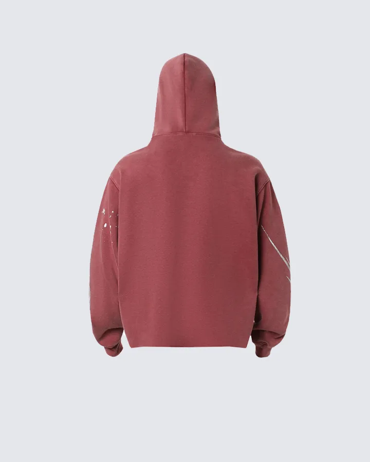 Washed Print Hoodie