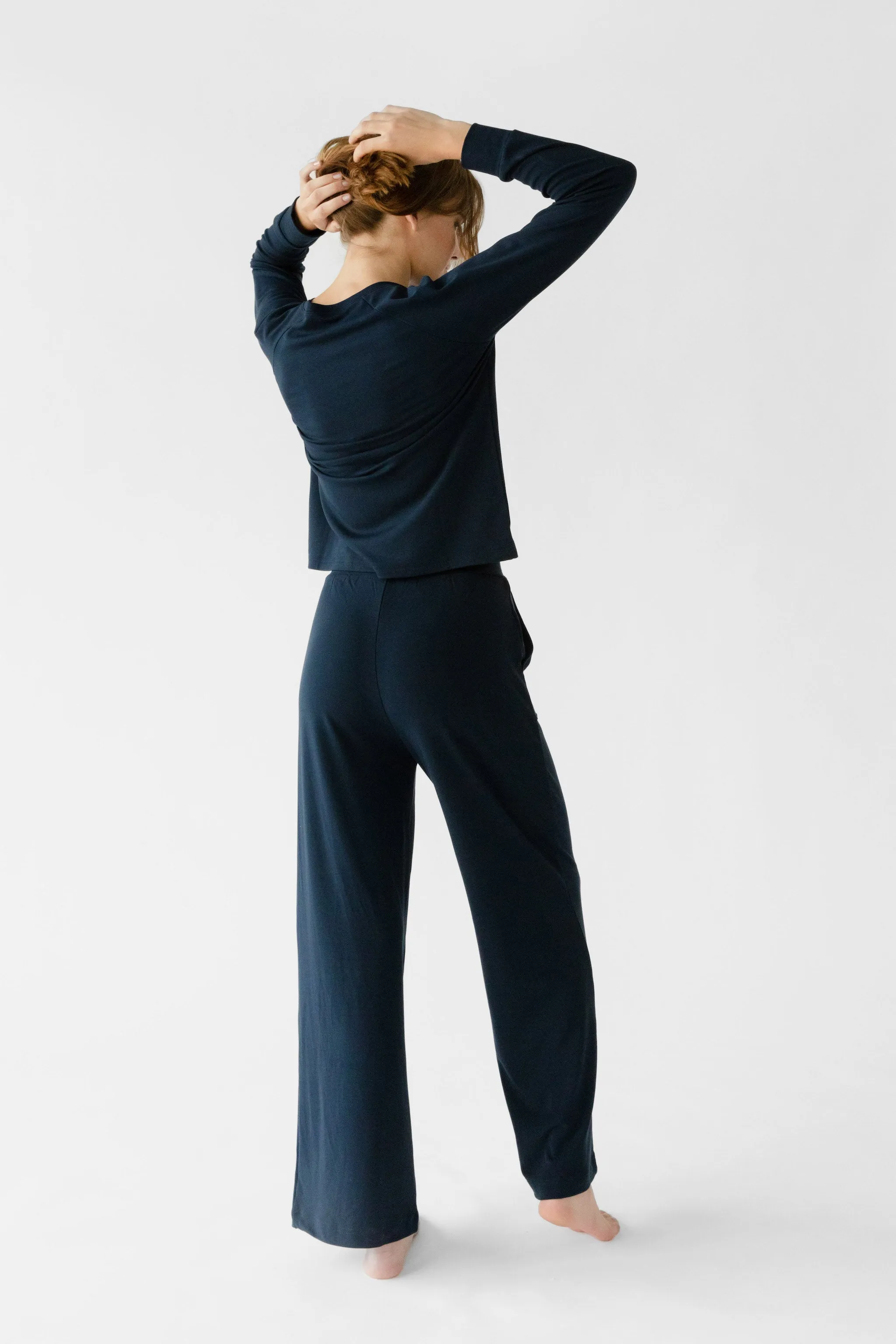 Women's Ultra-Soft Bamboo Wide Leg Patch Pocket Pant